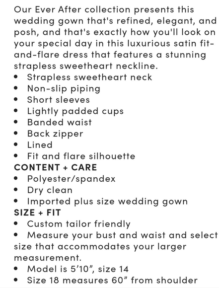 💍Ivory Satin Strapless Wedding Dress - Picture 7 of 11